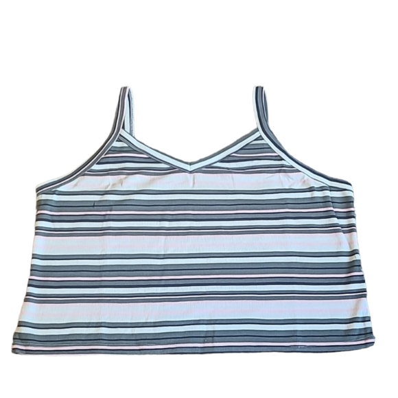 SO BRAND WOMENS PLUS JUNIOR SIZE SUMMER PINK STRIPED "WAFFLE" TANK SIZE 3X - Picture 1 of 15